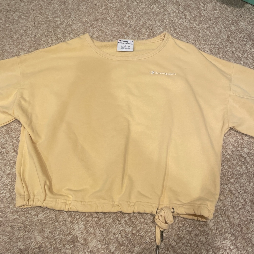 Champion Yellow Cropped Sweatshirt
